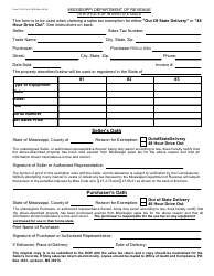 Form 72-315-14-8-1-000 Certificate of Interstate Sales - Mississippi