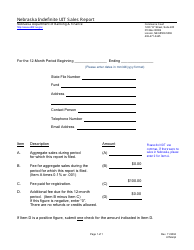 Document preview: Nebraska Indefinite Uit Sales Report Form - Nebraska