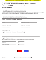 Document preview: Form IL-8948 Illinois Electronic Filing Opt-Out Declaration - Illinois