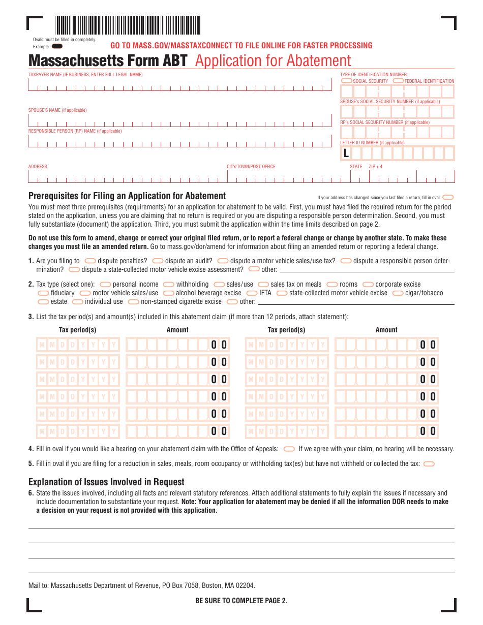 Form ABT Fill Out, Sign Online and Download Printable PDF