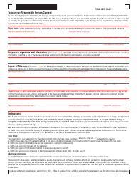 Form ABT Application for Abatement - Massachusetts, Page 2
