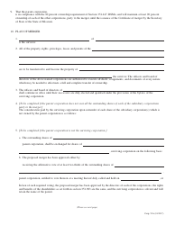 Form CORP.51A Articles of Merger for Parent/Subsidiary Corporations - Missouri, Page 2