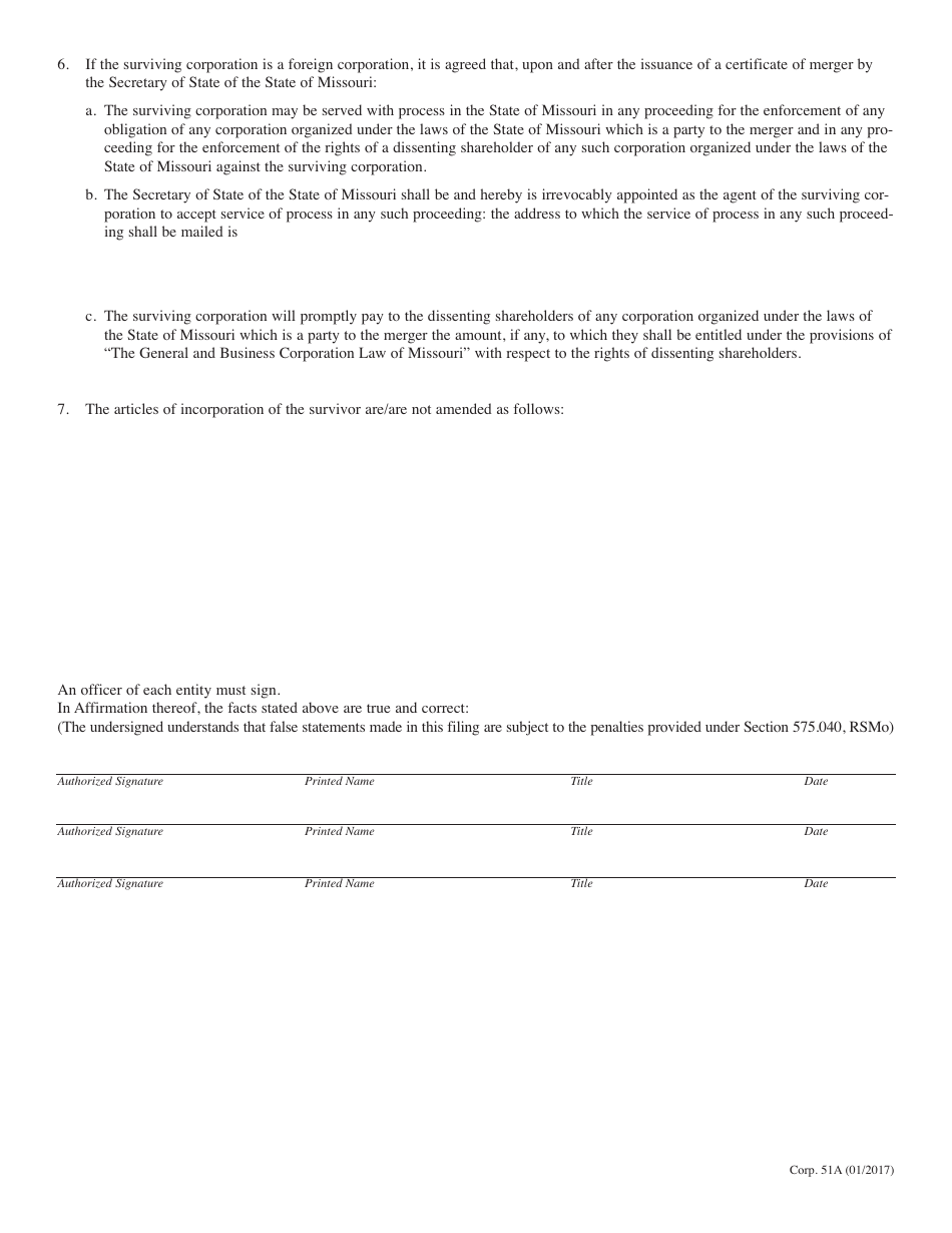 Form CORP.51A - Fill Out, Sign Online and Download Fillable PDF ...