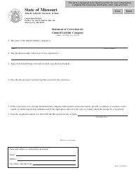 Form LLC-7 &quot;Statement of Correction for Limited Liability Company&quot; - Missouri