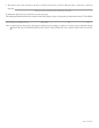 Form CORP.42 Application for Certificate of Authority for a Foreign for-Profit Corporation - Missouri, Page 2