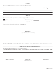 Form CORP.41C Articles of Incorporation for a Close Corporation - Missouri, Page 2