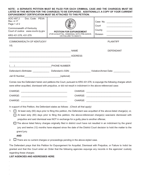 Form AOC-497.2  Printable Pdf
