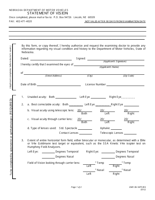 Form DMV06-18  Printable Pdf