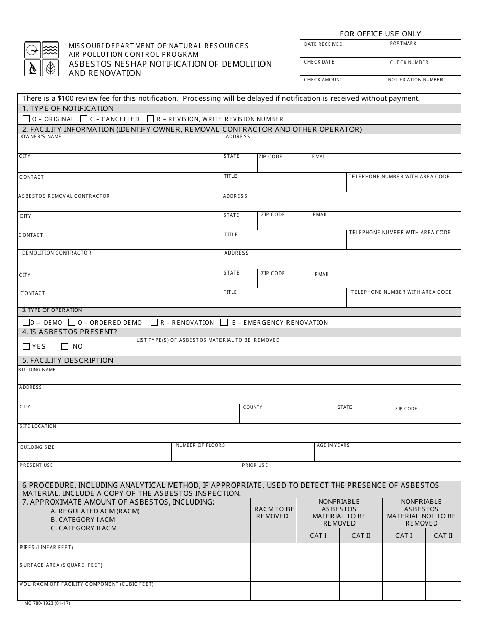 Form MO780-1923 - Fill Out, Sign Online and Download Fillable PDF ...