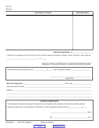 Form AOC-841 Inventory and Appraisement of Estate - Kentucky, Page 2