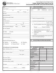 Document preview: Form IOCI0252-11 Public Health Home Visit Form for Environmental Health and Lead Assessment - Illinois