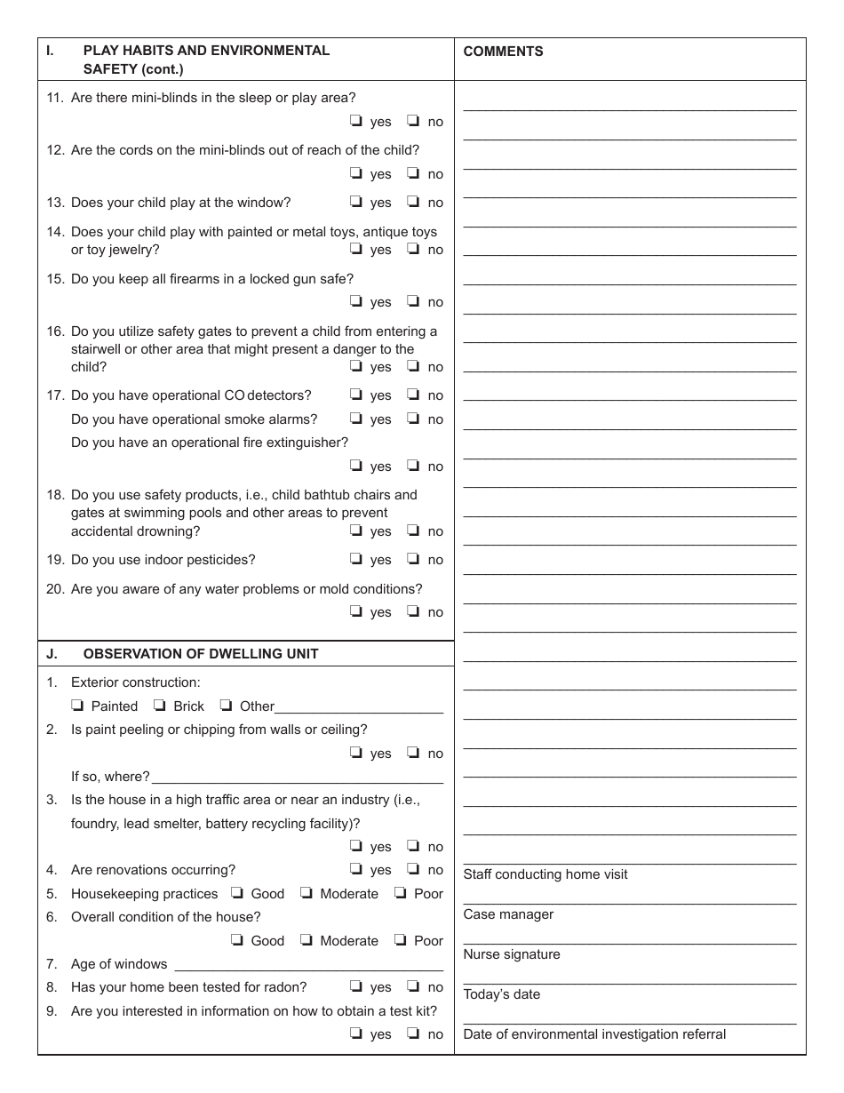 Form IOCI0252-11 Public Health Home Visit Form for Environmental Health and Lead Assessment - Illinois, Page 3