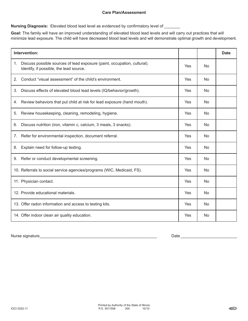 Form IOCI0252-11 Public Health Home Visit Form for Environmental Health and Lead Assessment - Illinois, Page 4