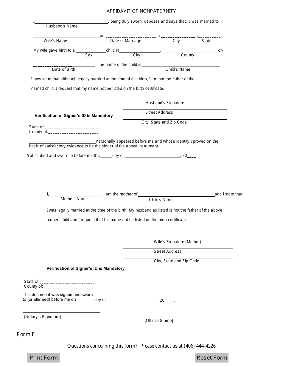 Montana Home Birth Form Download Fillable PDF | Templateroller