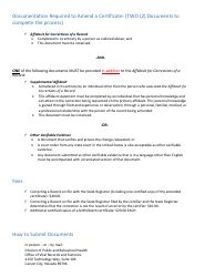 Amending / Correcting a Birth or Death Certificate - Nevada, Page 2