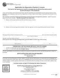 Form IOCI15-473 Application for Apprentice Plumber&#039;s License - Illinois, Page 2