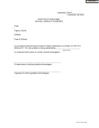 Document preview: Form ISP6-715 Sexual Assault Evidence Certification Form - Illinois