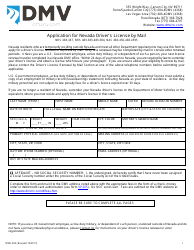 Document preview: Form DMV-204 Application for Nevada Driver's License by Mail - Nevada