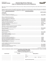 Form 51A115 Order for Selected Sales and Use Tax Publications - Kentucky