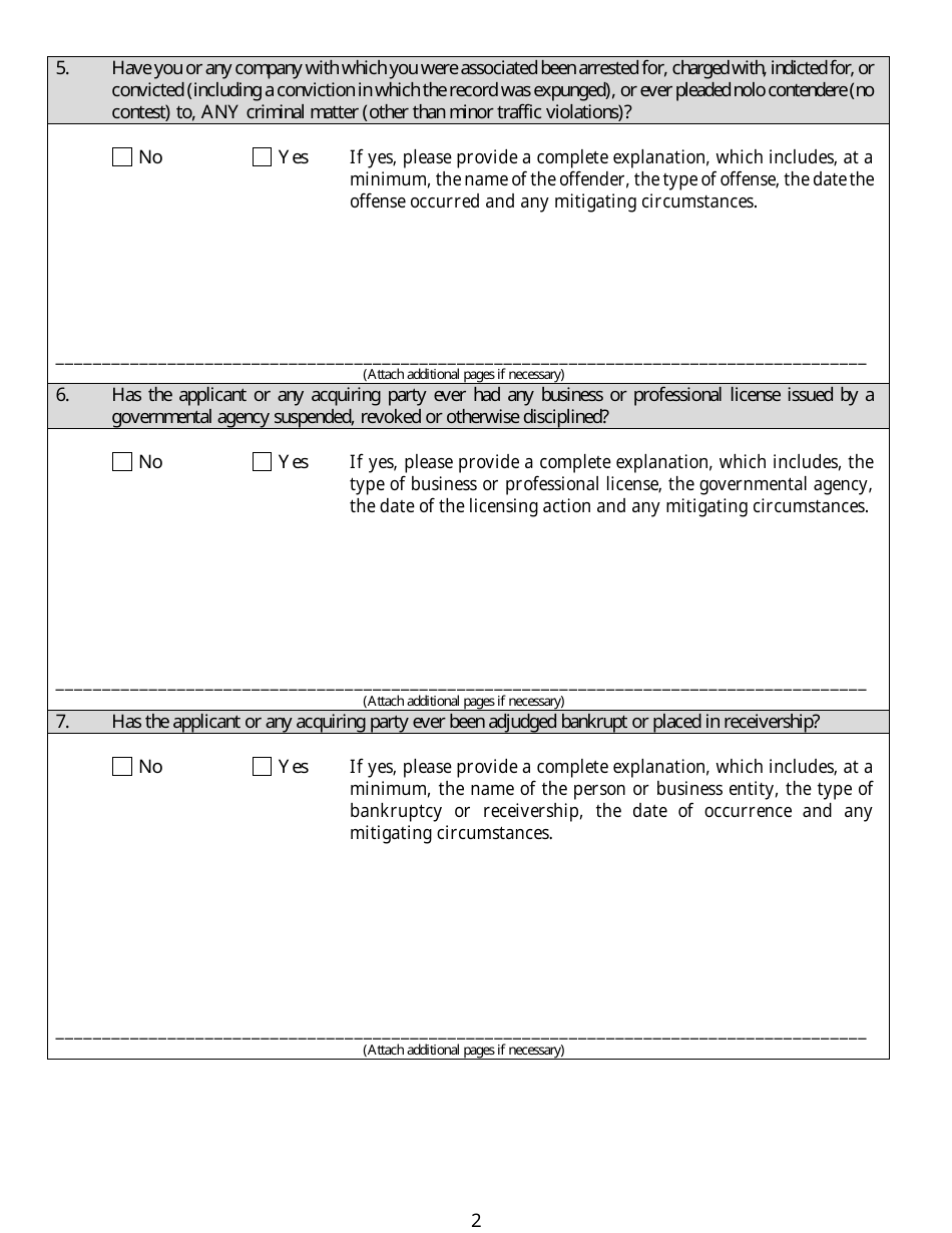 Form IL505-0418 Application for a Change in Control or a Change in the Form of Ownership of an Illinois Pawnshop - Illinois, Page 6