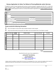 Form ST-3 Kansas Application for Sales Tax Refund of Fencing Materials and/or Services - Kansas