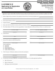 IL LB Form 15-10 Application for Registration as a Loan Broker - Illinois
