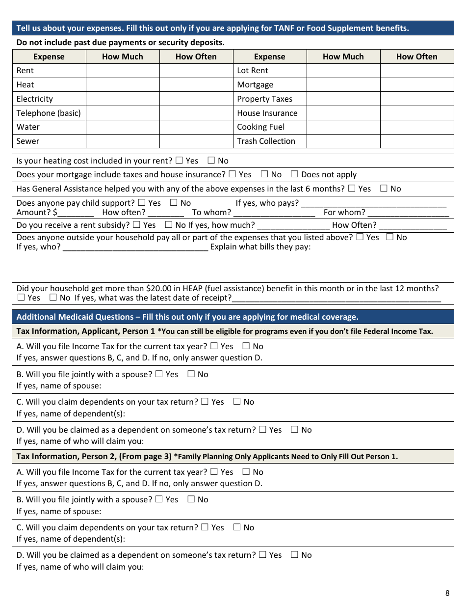 Form APP01 Application for Benefits - Maine, Page 10