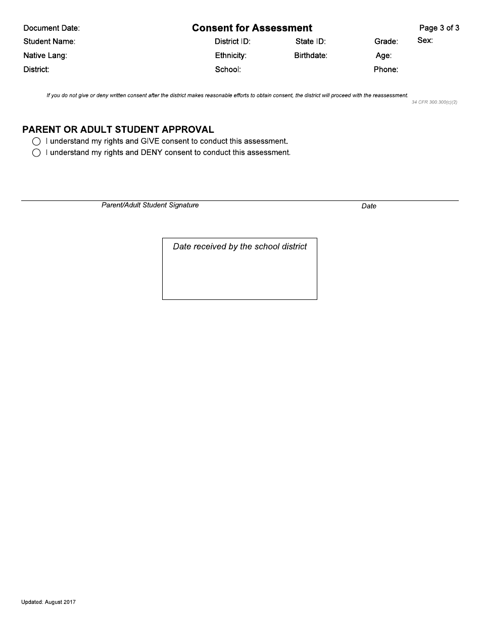 Consent for Assessment - Idaho, Page 3
