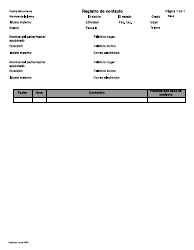 Document preview: Registro De Contacto - Idaho (Spanish)