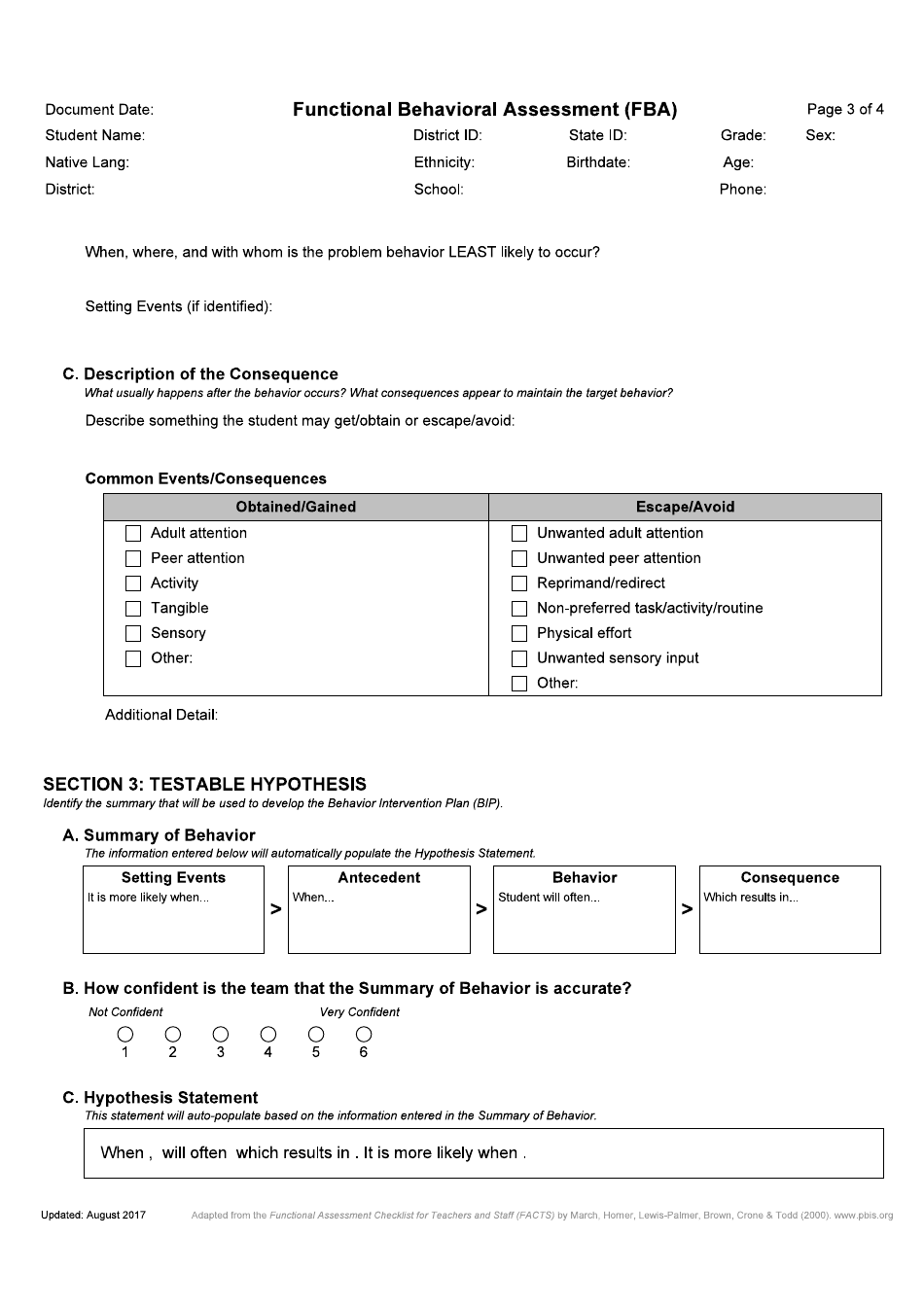 Functional Behavioral Assessment (Fba) - Idaho, Page 3