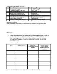 Application Packet for Private Schools or Facilities Providing Special Education Services - Idaho, Page 4