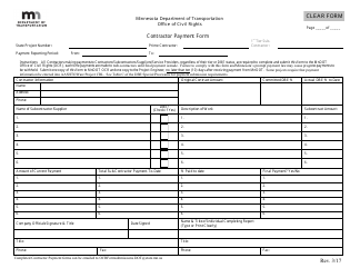 Document preview: Contractor Payment Form - Minnesota