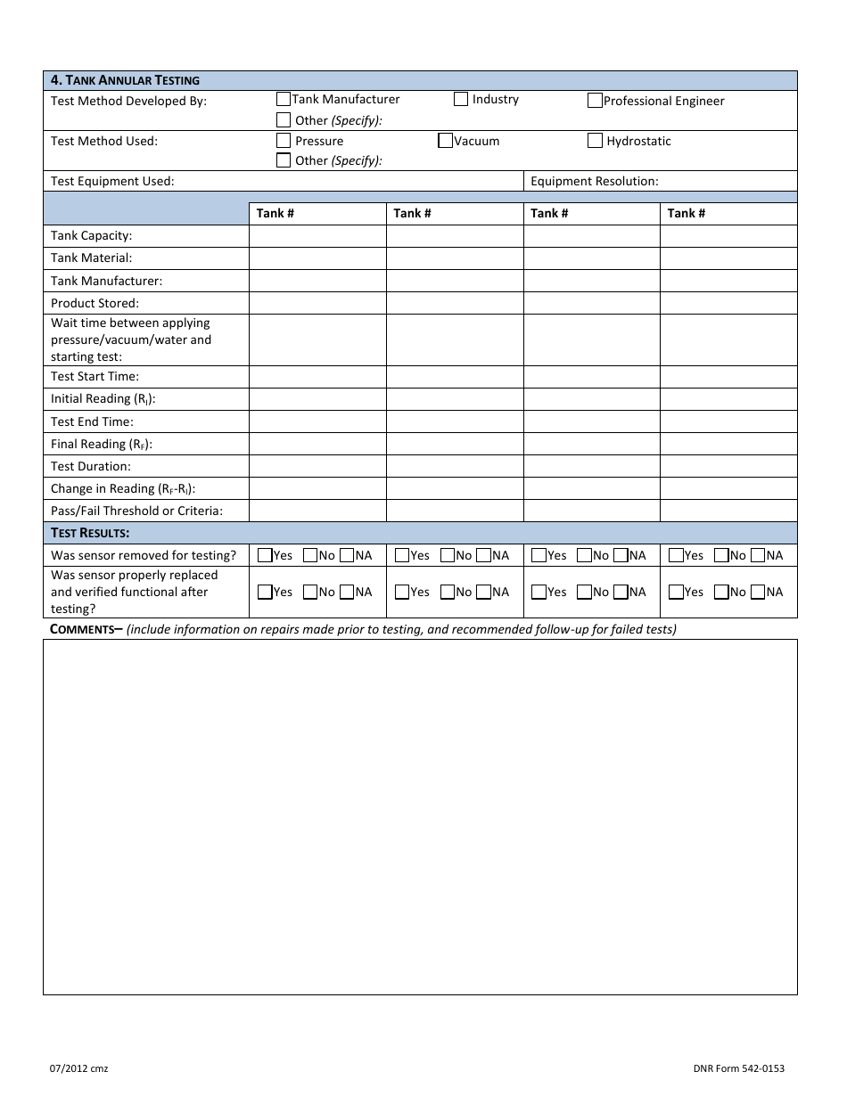 DNR Form 542-0153 - Fill Out, Sign Online and Download Fillable PDF ...