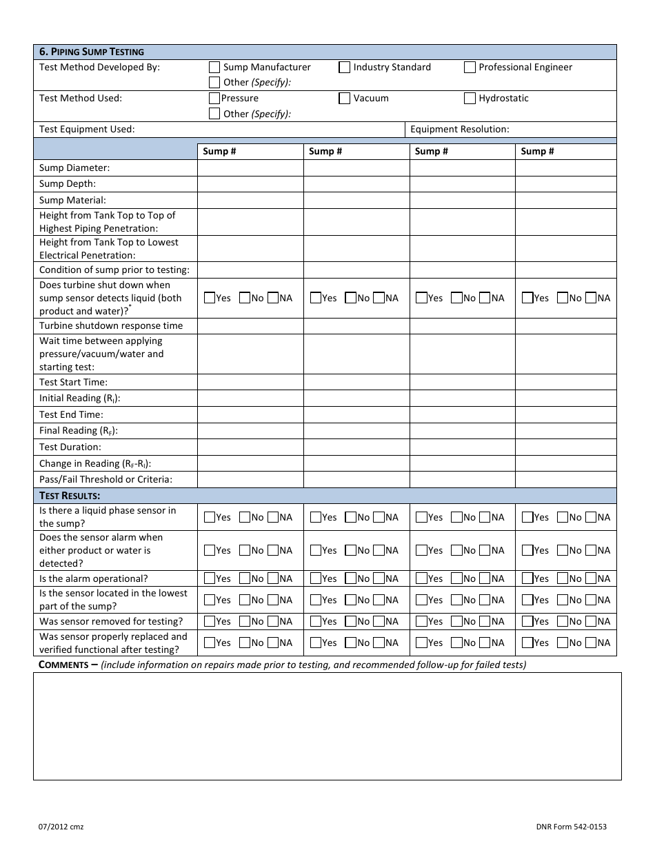 DNR Form 542-0153 - Fill Out, Sign Online and Download Fillable PDF ...