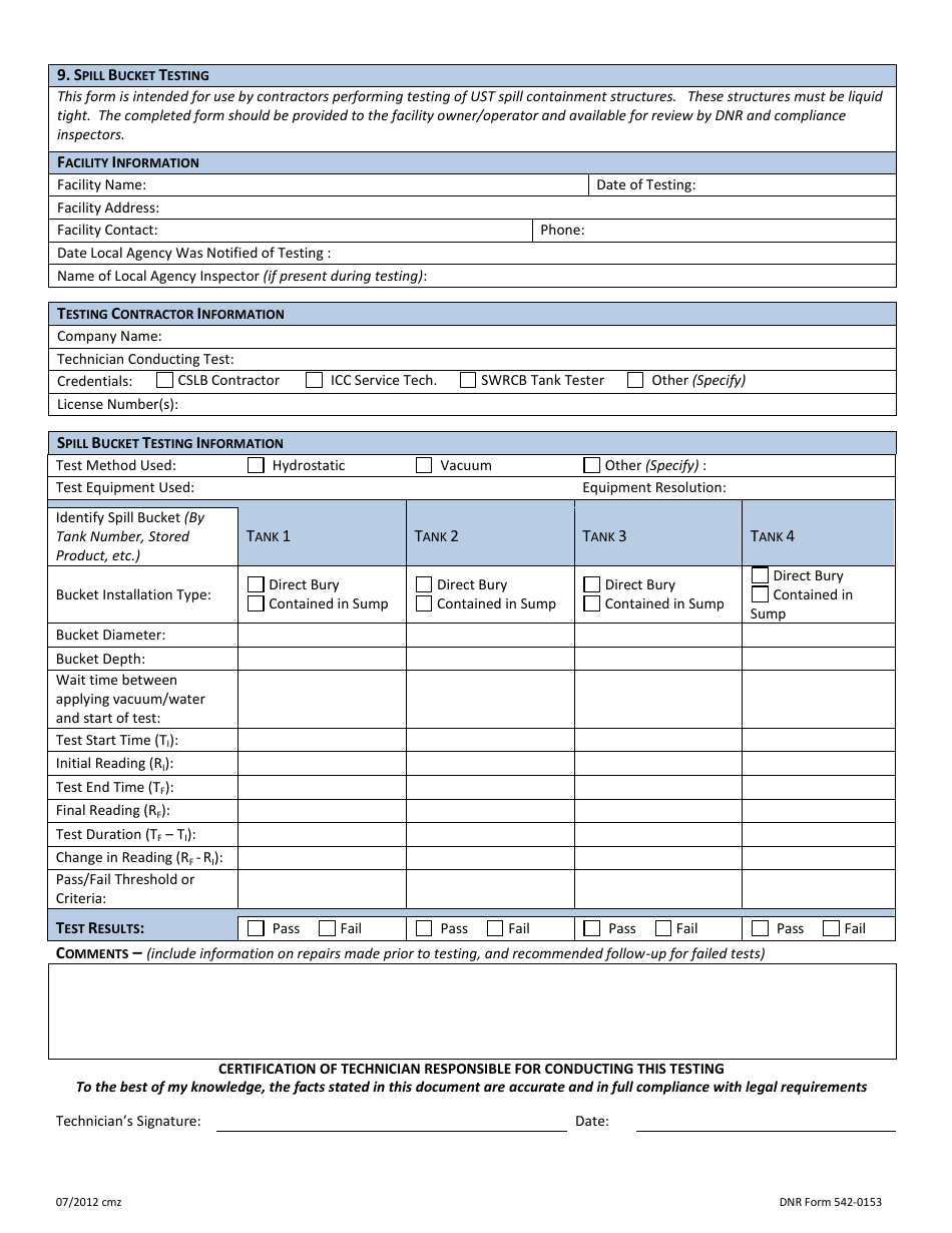 DNR Form 542-0153 - Fill Out, Sign Online and Download Fillable PDF ...