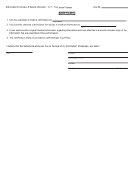 Form MC315 Authorization for Release of Medical Information - Michigan, Page 2