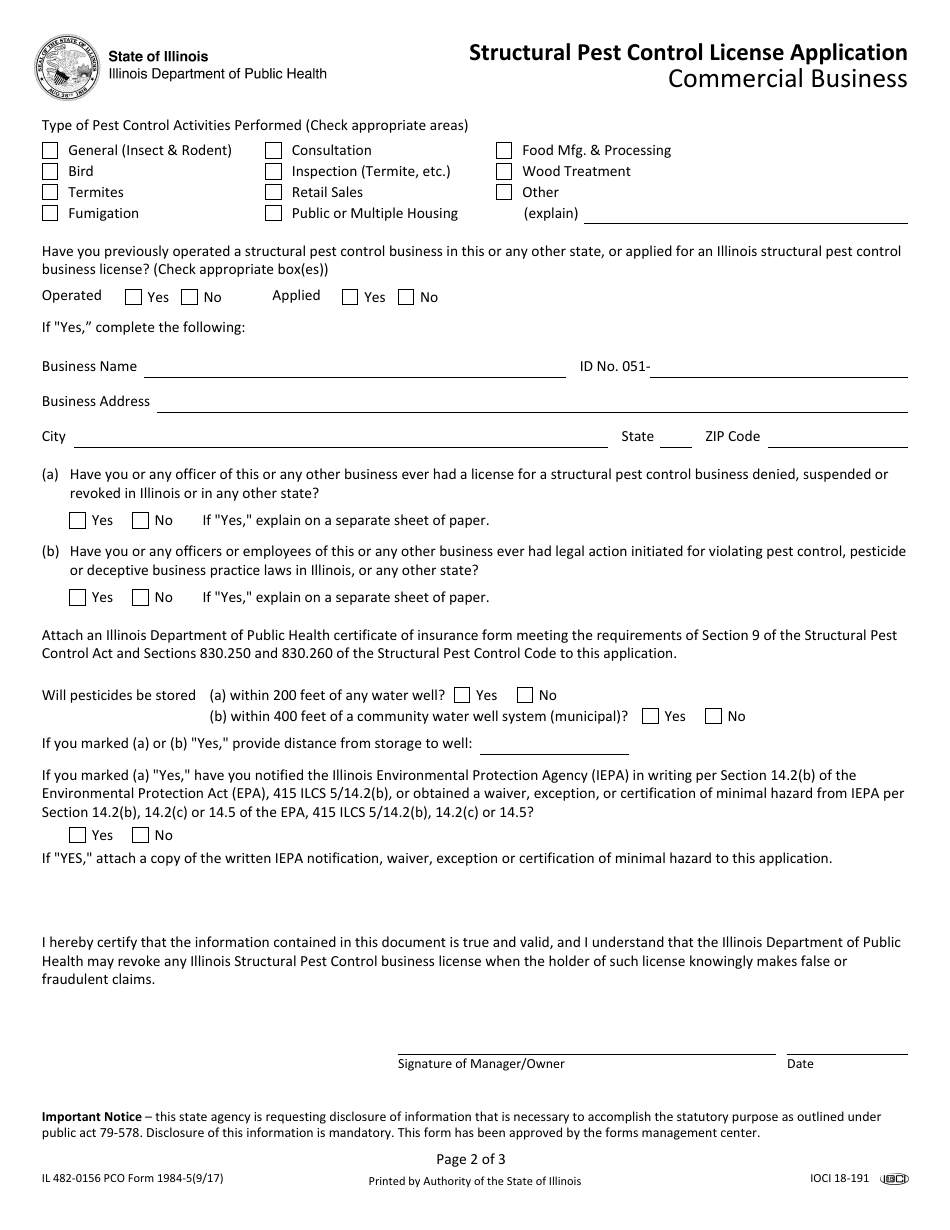 PCO Form 19845 (IL4820156) Download Fillable PDF or Fill Online