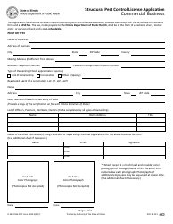 PCO Form 1984-5 (IL482-0156) &quot;Structural Pest Control License Application - Commercial Business&quot; - Illinois
