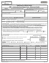 Form MO650-9475 Community Event Report Form - Emt - Behavioral Health - Missouri