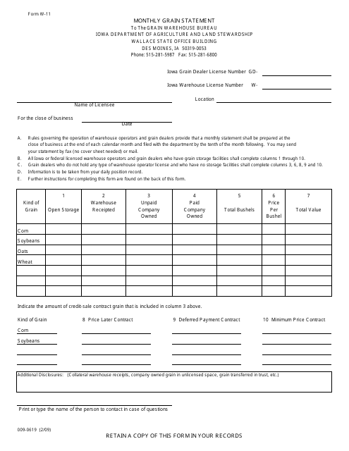 Form W-11  Printable Pdf