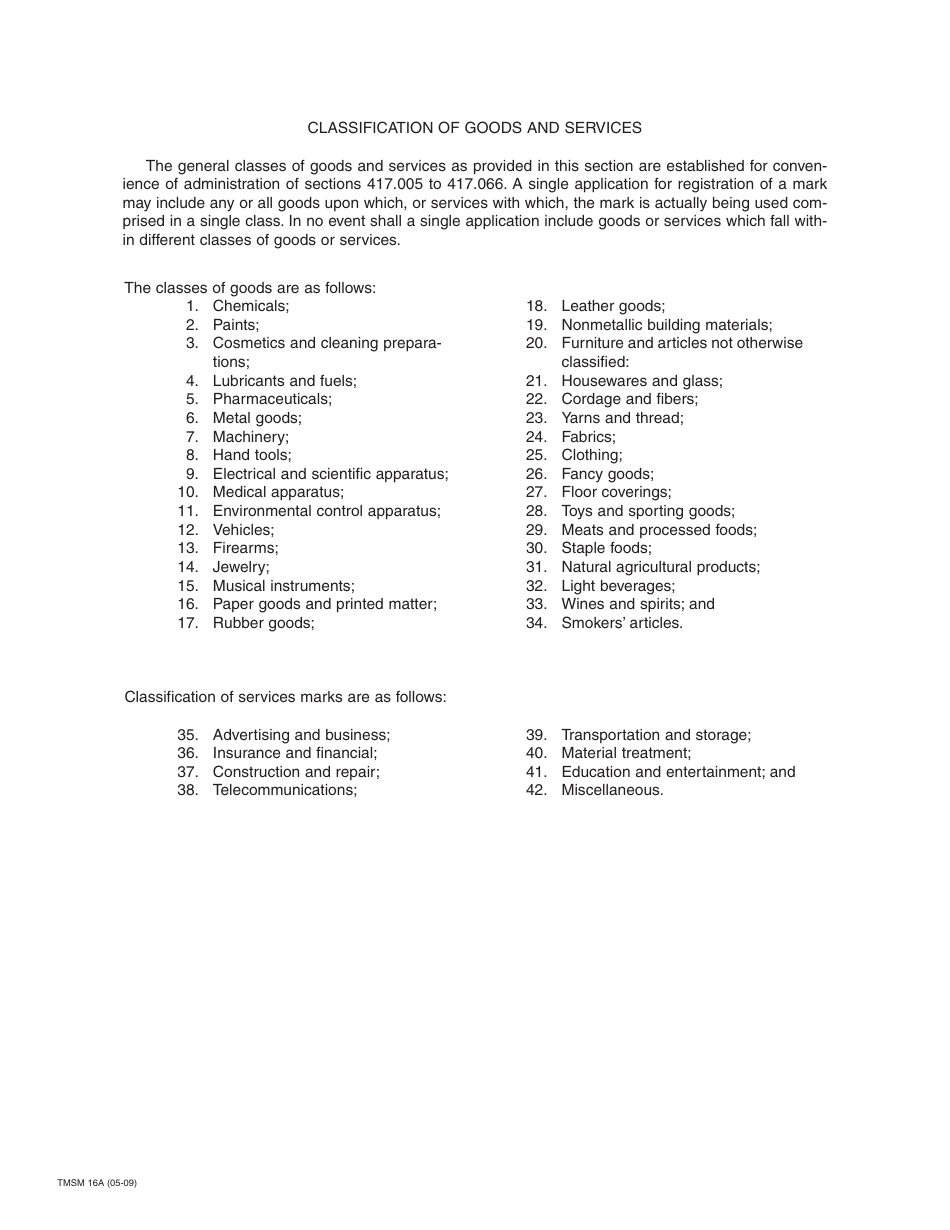 Form TMSM16A Trademark and Service Mark Application - Missouri, Page 3