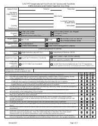 CACFP Preoperational Visit Form for Sponsored Facilities - Georgia (United States)