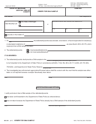 Document preview: Form MC283 County Order for Dna Sample - Michigan