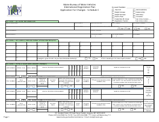 Schedule C International Registration Plan - Application for Changes - Maine