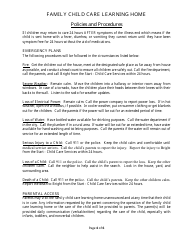 Policies and Procedures - Family Child Care Learning Home - Georgia (United States), Page 4