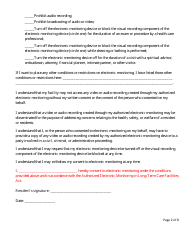 Electronic Monitoring Notification and Consent Form - Illinois, Page 2