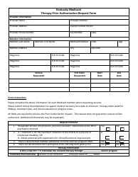 Kentucky Medicaid Therapy Prior Authorization Request Form - Kentucky
