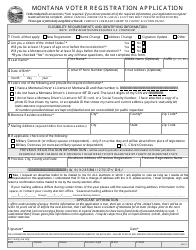 Document preview: Montana Voter Registration Application Form - Montana