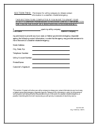 Form PSC-801 Certification of Serious Illness or Life Support and/or Permission for Utility to Release Contact Information in a Weather-Related Emergency - Maryland, Page 2