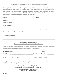 Form SPS-13-19 Application for Employee Registration Card - Georgia (United States)